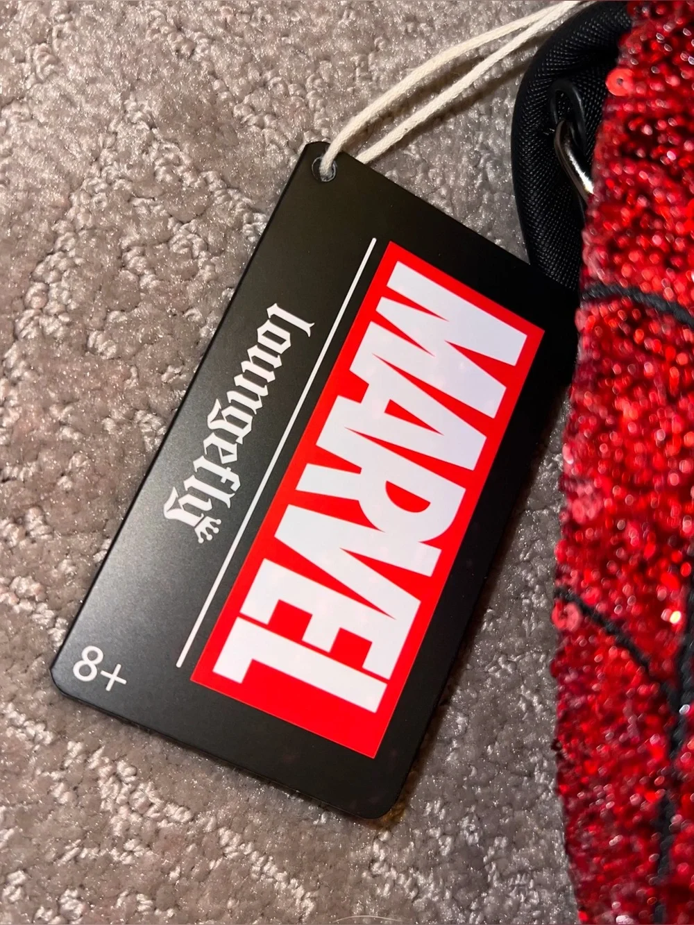 NWT BoxLunch Exclusive Loungefly Marvel Spider-Man Sequin Figural Mini Backpack